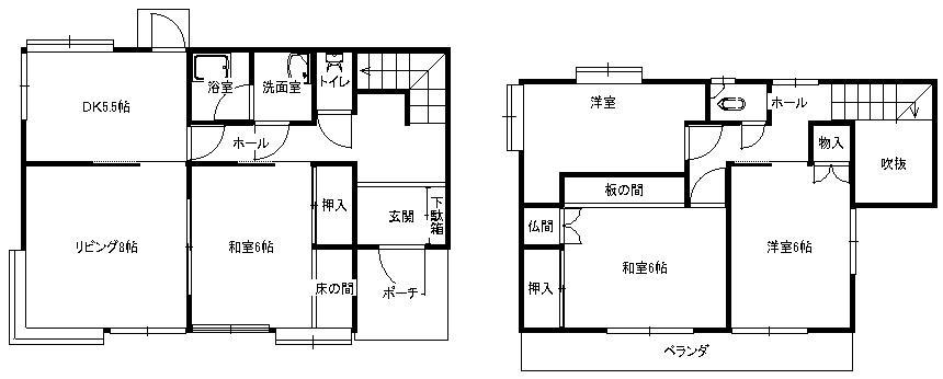 Floor plan. 6.8 million yen, 5DK, Land area 194.73 sq m , Building area 98.71 sq m
