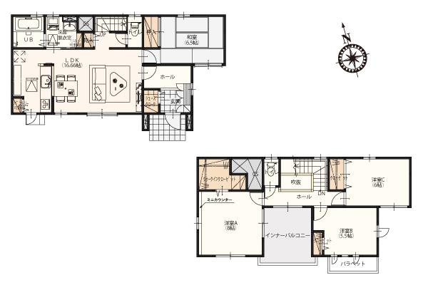 Floor plan. (L-22-3), Price 27,400,000 yen, 4LDK, Land area 242.66 sq m , Building area 106.81 sq m