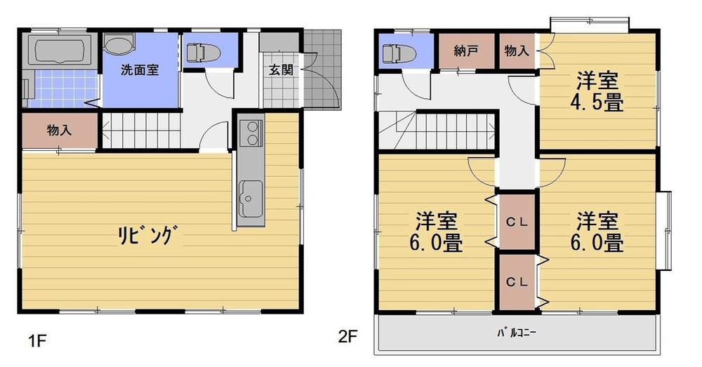Floor plan. 10.8 million yen, 3LDK, Land area 125.67 sq m , Building area 82.24 sq m
