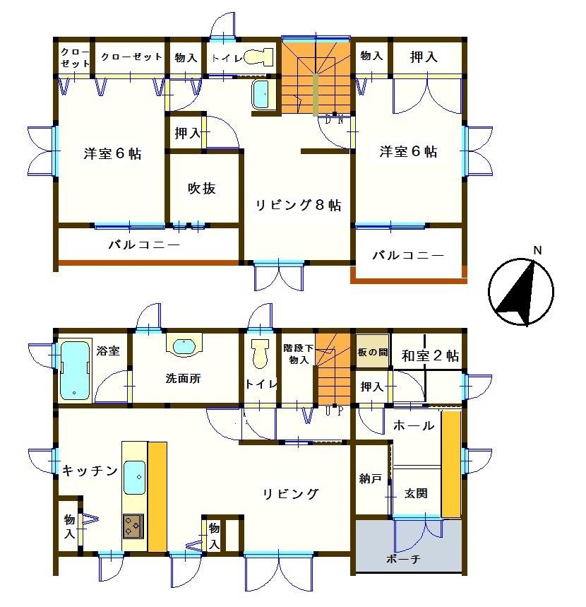 Floor plan. 22,800,000 yen, 2LDK + S (storeroom), Land area 195.9 sq m , Building area 96.83 sq m