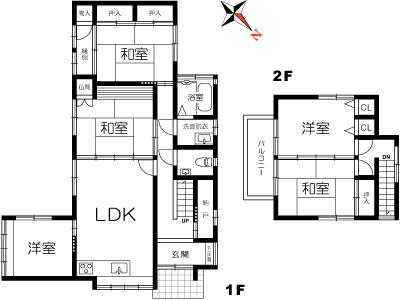 Floor plan. 10.8 million yen, 5LDK, Land area 212.5 sq m , Building area 100.04 sq m