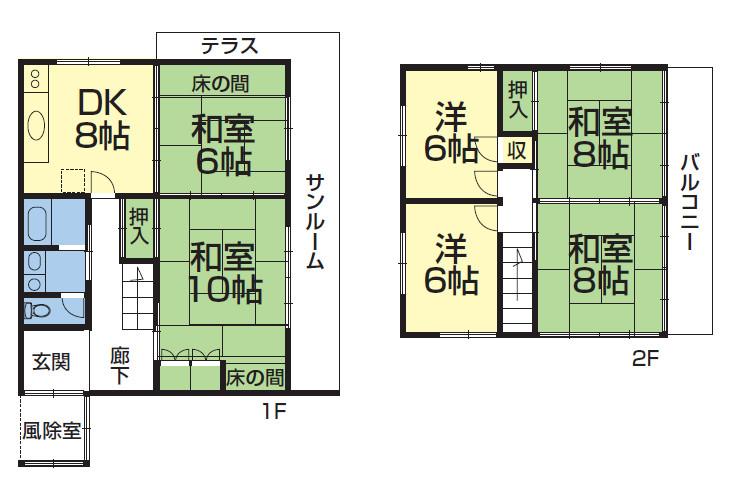 Floor plan. 7.6 million yen, 6DK, Land area 172.89 sq m , Building area 119.23 sq m