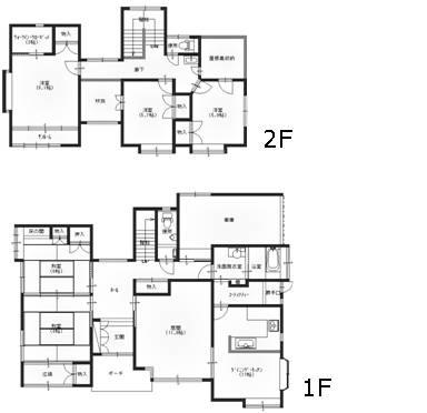 Floor plan. 20.5 million yen, 6DK + S (storeroom), Land area 281.19 sq m , Building area 181.31 sq m
