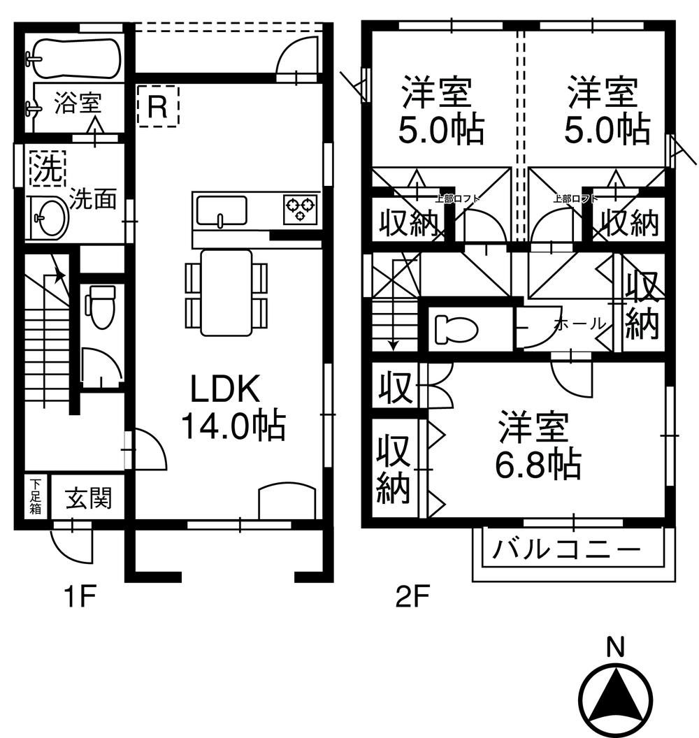 Floor plan. 14.8 million yen, 3LDK, Land area 114.99 sq m , Building area 79.08 sq m