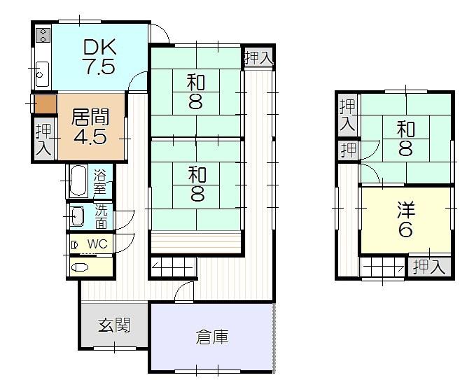 Floor plan. 7.18 million yen, 5DK, Land area 182.48 sq m , Building area 141.52 sq m
