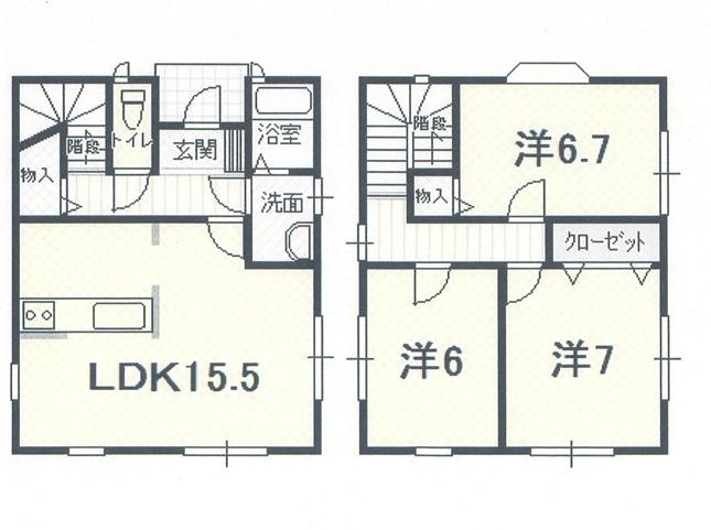 Floor plan. 11.8 million yen, 3LDK, Land area 166.54 sq m , It is a building area of 84.38 sq m current state priority