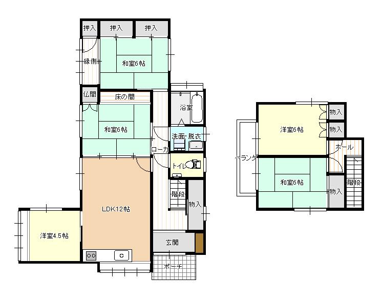 Floor plan. 10.8 million yen, 5LDK, Land area 212.5 sq m , And many building area 100.04 sq m Number of rooms is very easy-to-use floor plan