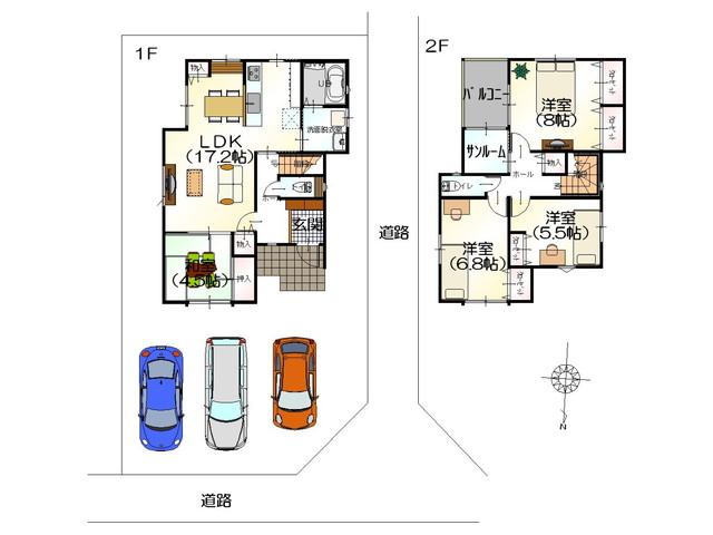 Floor plan. 19,930,000 yen, 4LDK, Land area 165.01 sq m , Comfortable life in the ready-built residential building area 106.82 sq m low-carbon housing certification
