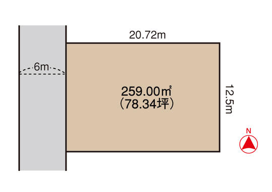 Compartment figure. Land price 14,790,000 yen, Land area 259 sq m