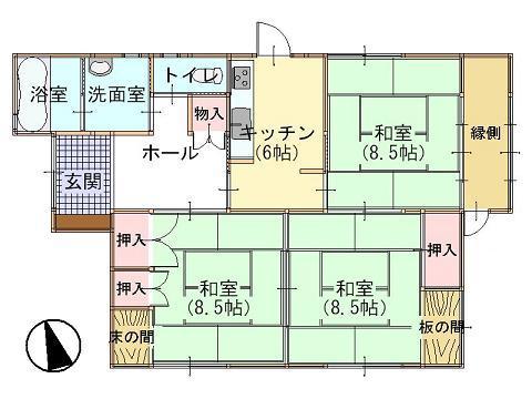 Floor plan. 14 million yen, 3K, Land area 684.69 sq m , Building area 85.75 sq m