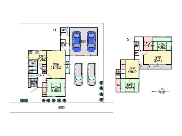 Floor plan. 12.5 million yen, 6DK, Land area 264.49 sq m , Building area 166.44 sq m