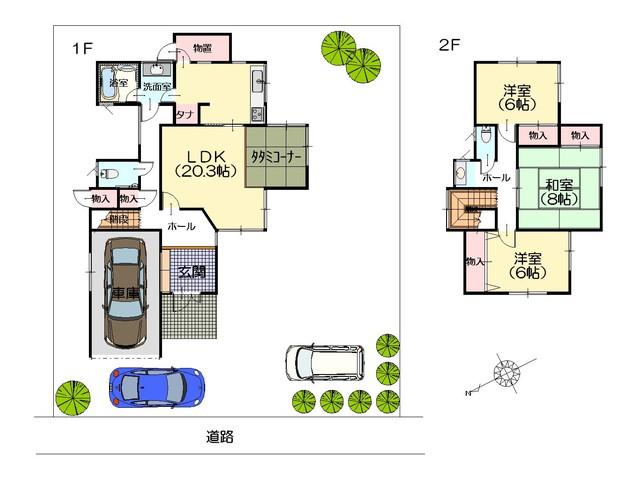 Floor plan. 14.8 million yen, 3LDK, Land area 254.69 sq m , Building area 127.33 sq m