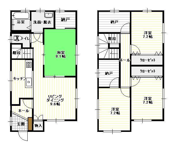 Floor plan. 14.5 million yen, 4LDK + 3S (storeroom), Land area 190.1 sq m , Building area 126 sq m