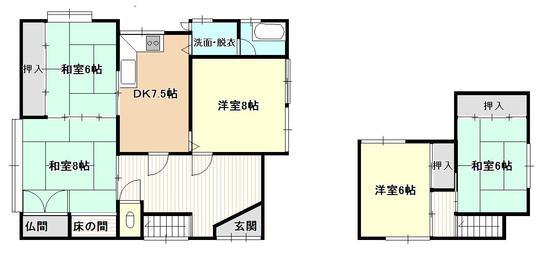 Floor plan. 4.5 million yen, 5DK, Land area 188.55 sq m , Building area 106.9 sq m