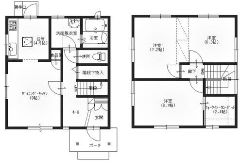 Floor plan. 8.5 million yen, 3LDK, Land area 165.7 sq m , Building area 91 sq m