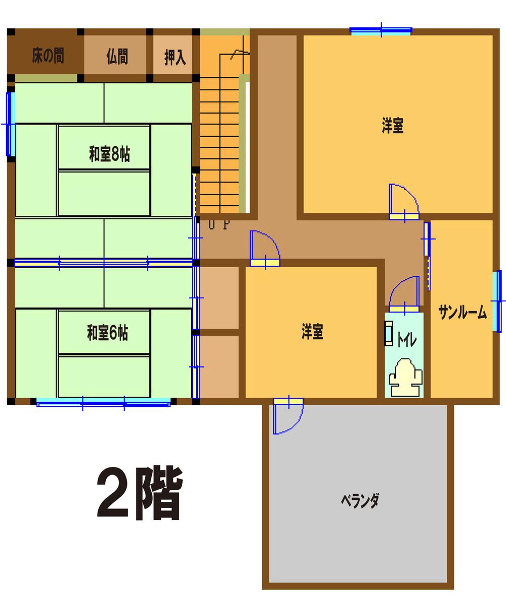 Floor plan. 13.8 million yen, 7LDK, Land area 228.09 sq m , Building area 226.76 sq m 2 floor Floor Plan