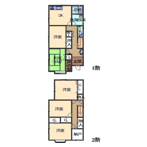 Floor plan. 14.8 million yen, 4LDK + S (storeroom), Land area 147.68 sq m , Building area 122.5 sq m