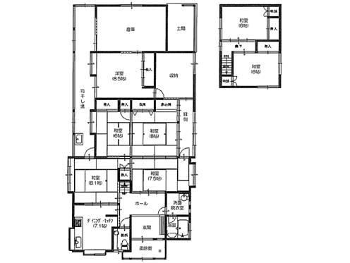 Floor plan. 22.5 million yen, 7DK + S (storeroom), Land area 550.28 sq m , Building area 120.43 sq m