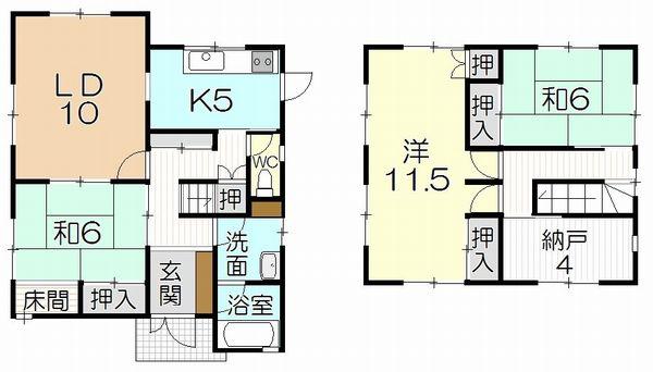 Floor plan. 12.8 million yen, 3LDK, Land area 218.11 sq m , Building area 104.33 sq m
