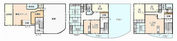 Floor plan. 29 million yen, 7LLDDKK, Land area 380.17 sq m , Building area 416.34 sq m