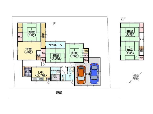 Floor plan. 14.5 million yen, 6DK, Land area 244.37 sq m , Building area 146.32 sq m