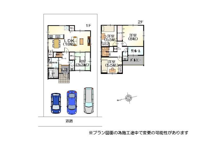 Floor plan. 21,930,000 yen, 4LDK, Land area 162.04 sq m , Pat relatively close leisure also to building area 106.92 sq m Gong follower Mall Uchinada and Uchinada coast