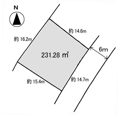 Compartment figure. Land price 4.3 million yen, Land area 231.28 sq m