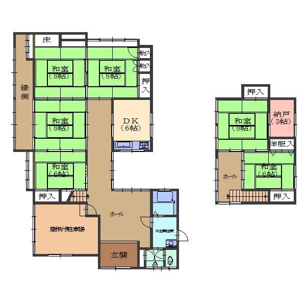 Floor plan. 17.4 million yen, 6DK + S (storeroom), Land area 446.37 sq m , Building area 181.3 sq m