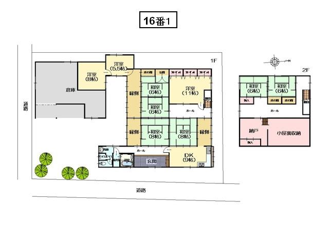 Floor plan. 8.5 million yen, 9DK, Land area 386 sq m , Building area 198.18 sq m part renovated