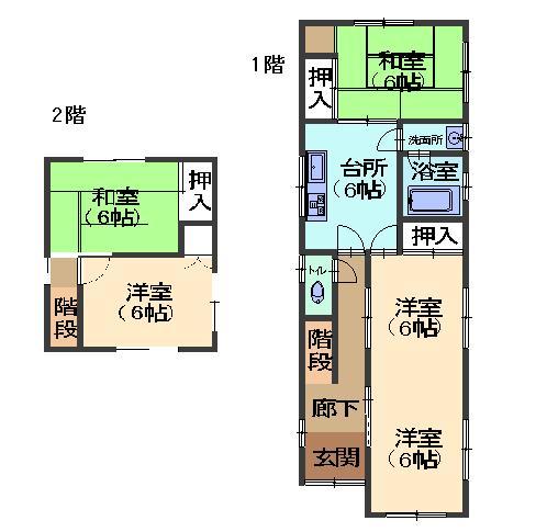 Floor plan. 6.3 million yen, 5DK, Land area 108.58 sq m , Building area 85.29 sq m