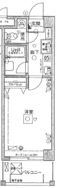 Floor plan. 1K, Price 2 million yen, Occupied area 20.12 sq m