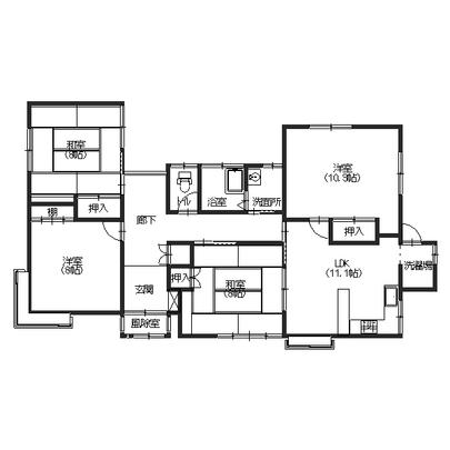 Floor plan. 28.5 million yen, 4DK, Land area 495.93 sq m , Building area 110.46 sq m