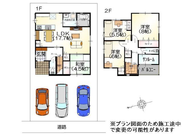 Floor plan. 17,930,000 yen, 4LDK, Land area 140.08 sq m , Building area 107.79 sq m