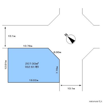 Compartment figure. Land price 20,663,000 yen, Land area 207 sq m