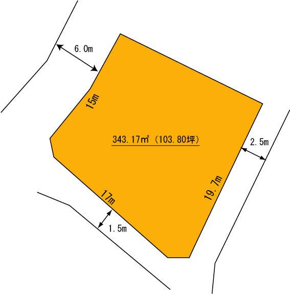 Compartment figure. Land price 7 million yen, Land area 343.17 sq m