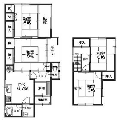 Floor plan. 7.3 million yen, 4DK, Land area 117.52 sq m , Building area 86.45 sq m