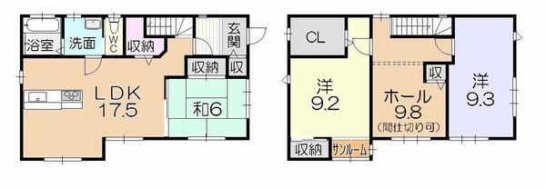 Floor plan. 29,800,000 yen, 3LDK + S (storeroom), Land area 169.76 sq m , Building area 119.96 sq m