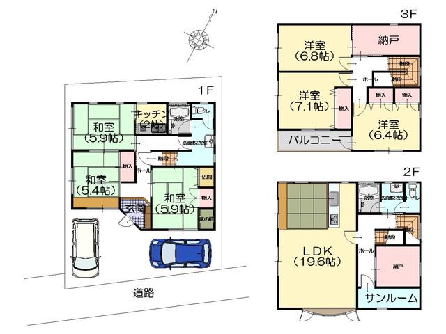 Floor plan. 22,800,000 yen, 6LDK, Land area 101.3 sq m , Also it looks fireworks from the building area 165.96 sq m rooftop. 