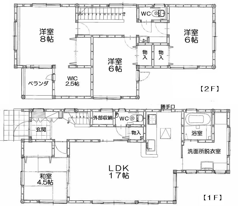 Floor plan. 27,450,000 yen, 4LDK + S (storeroom), Land area 138.18 sq m , Building area 112.36 sq m
