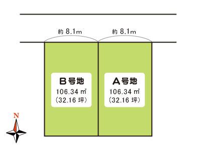 Compartment figure. Land price 8.04 million yen, Land area 106.34 sq m