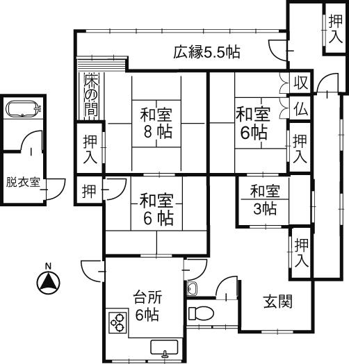 Floor plan. 21,800,000 yen, 3DK, Land area 273.48 sq m , Building area 75.6 sq m