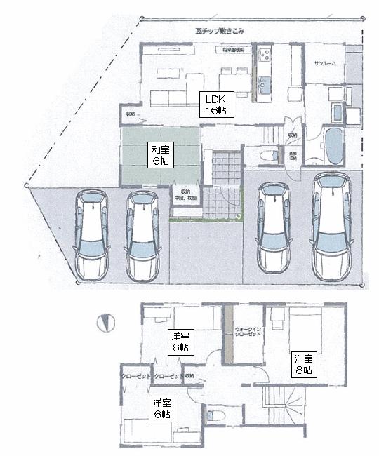 Floor plan. 21,850,000 yen, 4LDK, Land area 153.94 sq m , Building area 113.16 sq m