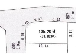 Compartment figure. Land price 8,273,000 yen, Land area 105.2 sq m