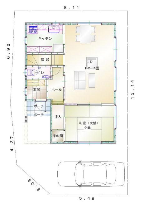 Compartment figure. Land price 8,273,000 yen, Land area 105.2 sq m