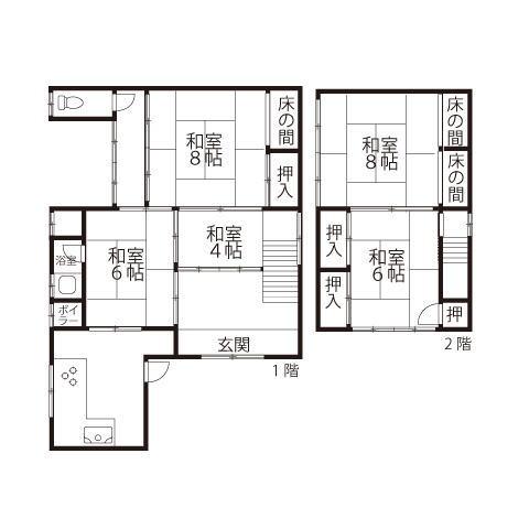 Floor plan. 4,640,000 yen, 4K, Land area 76.66 sq m , Building area 85.94 sq m