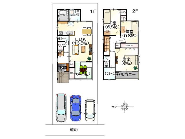 Floor plan. 22,930,000 yen, 4LDK, Land area 133.85 sq m , Low-carbon housing appeared friendly building area 106.27 sq m environment!