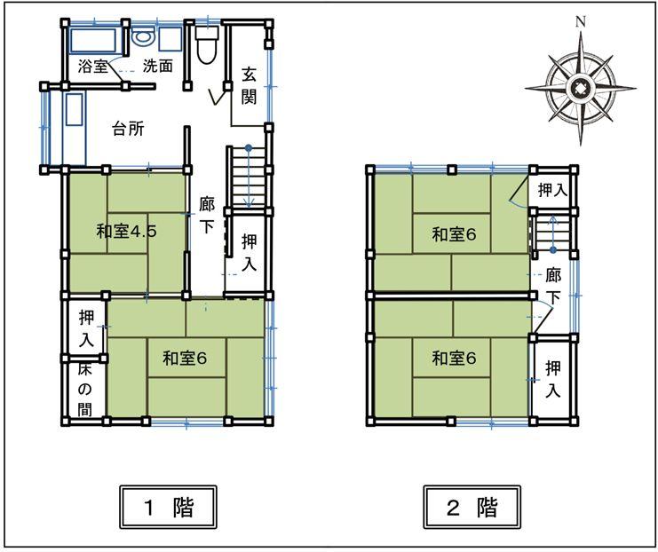 Floor plan. 4 million yen, 4DK, Land area 66.89 sq m , Building area 63.92 sq m
