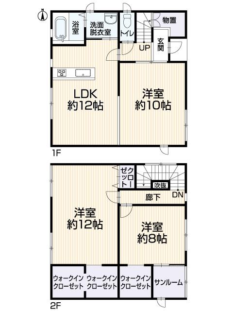 Floor plan. 19,800,000 yen, 3LDK, Land area 127.27 sq m , Building area 112.85 sq m
