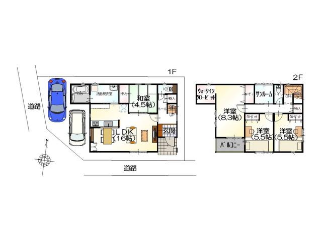 Floor plan. 22,630,000 yen, 4LDK, Land area 99.28 sq m , Building area 104.74 sq m