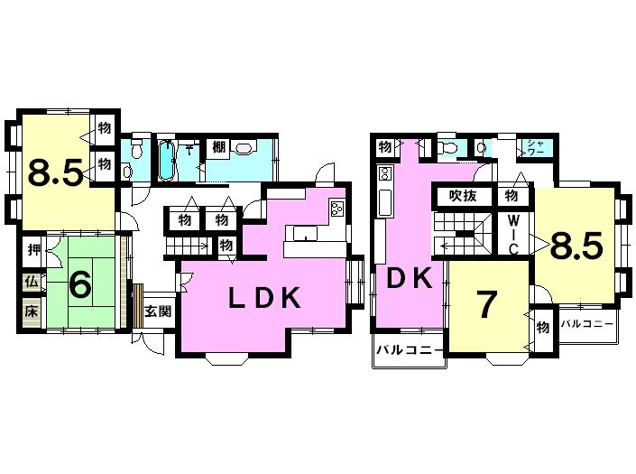 Floor plan. 27,800,000 yen, 4LDDKK, Land area 392.36 sq m , Building area 158.68 sq m